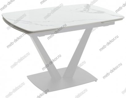 Стол ALATRI 120 GLOSS STATUARIO WHITE SINTERED STONE / WHITE — фото 1
