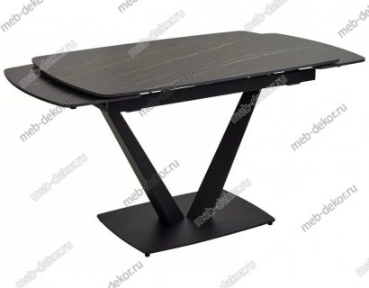 Стол ALATRI 120 MATT GOLDEN BLACK SINTERED STONE / BLACK — фото 3