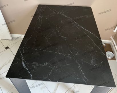 Стол CORNER 120 MATT BLACK MARBLE SOLID CERAMIC / BLACK — фото 11