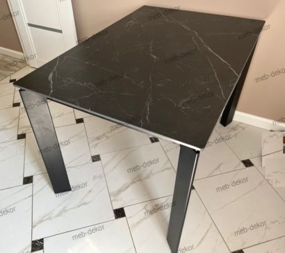 Стол CORNER 120 MATT BLACK MARBLE SOLID CERAMIC / BLACK — фото 10