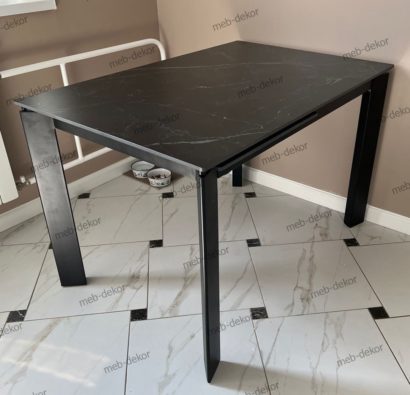 Стол CORNER 120 MATT BLACK MARBLE SOLID CERAMIC / BLACK — фото 9