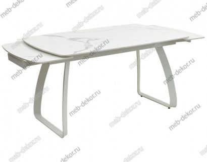 Стол LUGO 140 GLOSS STATUARIO WHITE SINTERED STONE/ WHITE — фото 9