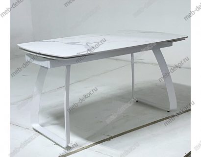 Стол LUGO 140 GLOSS STATUARIO WHITE SINTERED STONE/ WHITE — фото 4