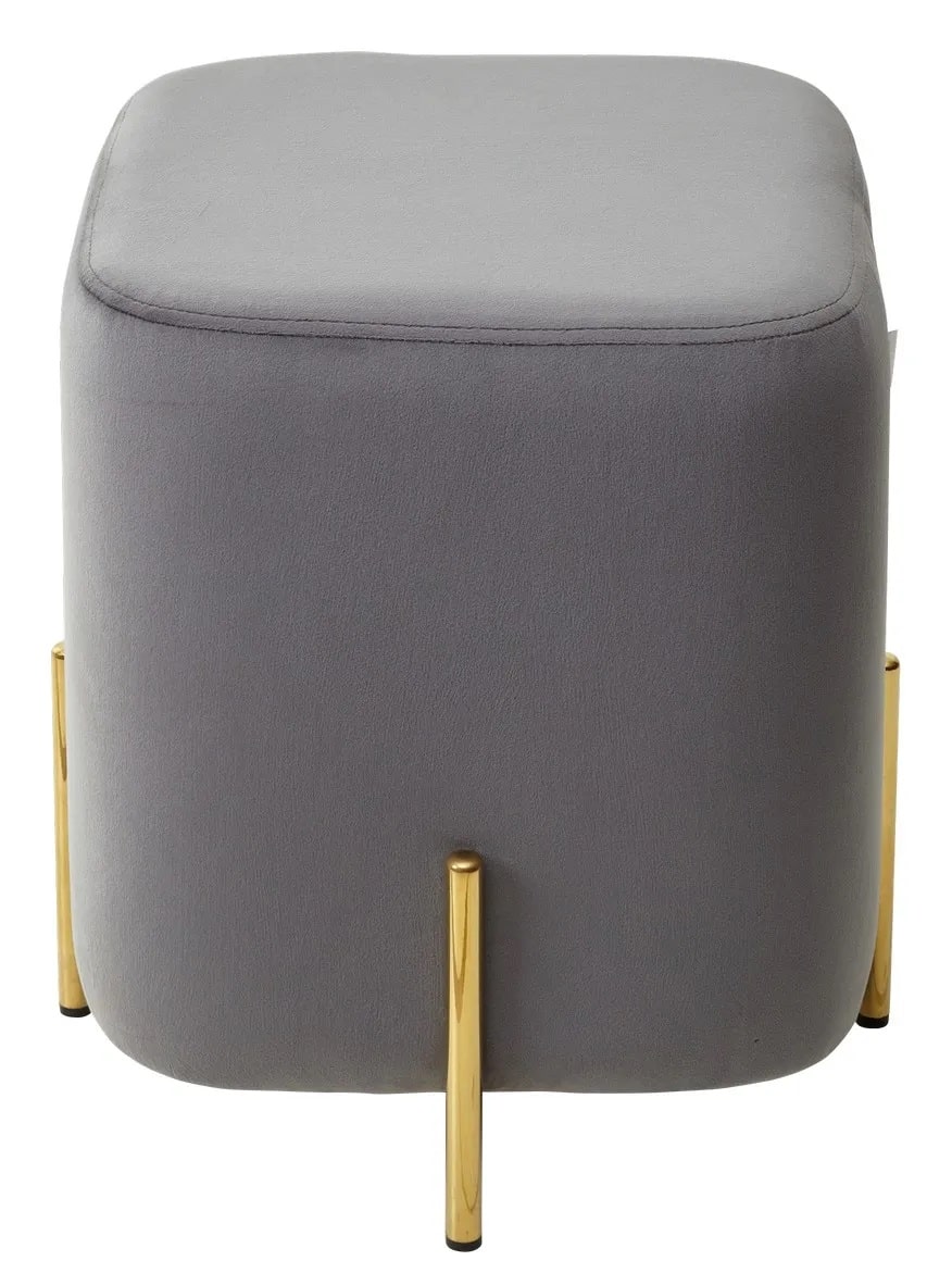 Пуф для гостиной ARES BLUVEL-14 GREY / GOLD