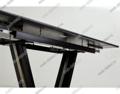 Стол СТЕФАНИ 140 Серый глянец К-4, керамика/ Черный — фото 6