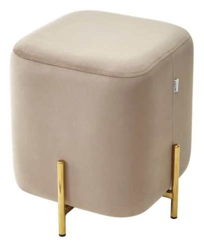 Пуф для гостиной ARES BLUVEL-40 BEIGE / GOLD — фото 1