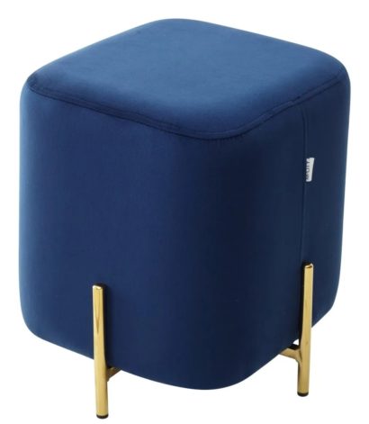 Пуф для гостиной ARES BLUVEL-86 NAVY BLUE / GOLD — фото 1