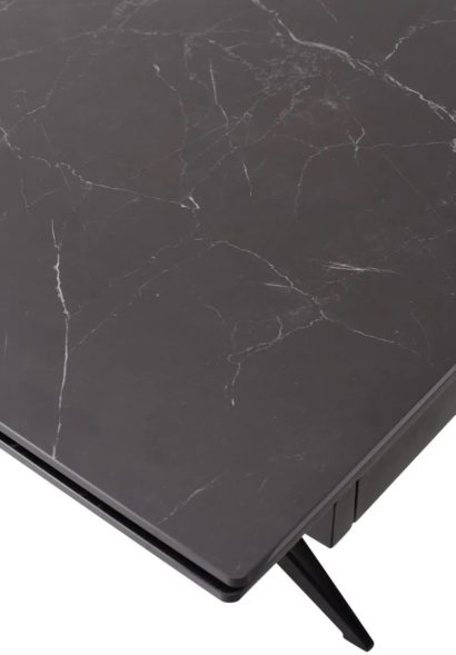 Стол FORIO 160 MATT BLACK MARBLE SINTERED STONE/ BLACK — фото 3