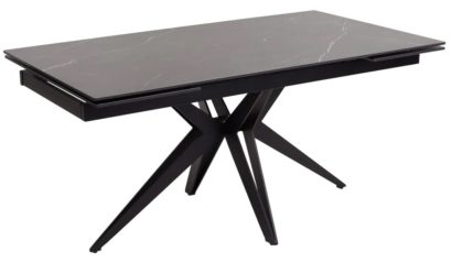 Стол FORIO 160 MATT BLACK MARBLE SINTERED STONE/ BLACK — фото 1