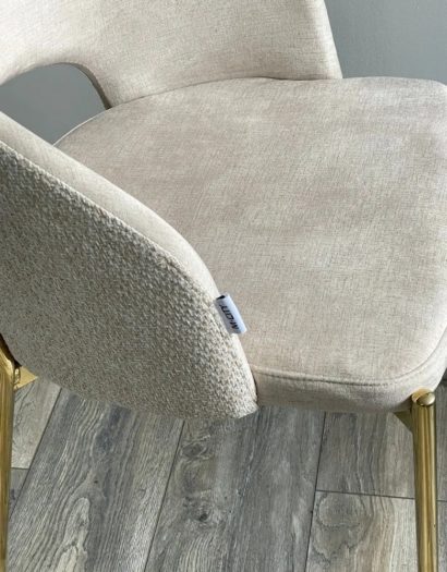 Стул AGNES PK6015-06 (VBP206) античный светло-бежевый / TRF-11 светло-бежевый, золотой каркас — фото 4