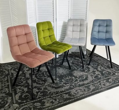 Стул CHILLI SQUARE BLUVEL-06 BLUE, велюр — фото 2