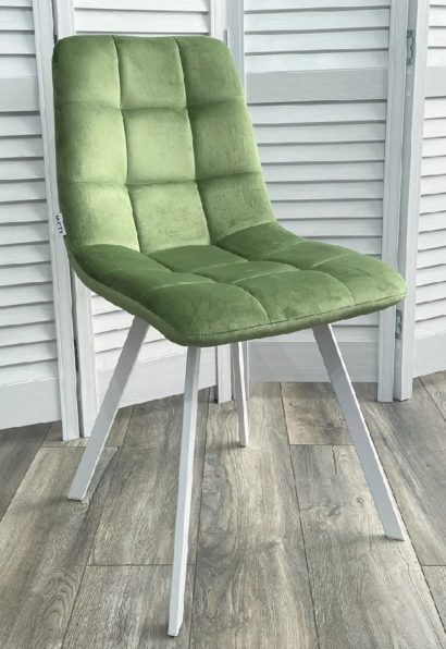 Стул CHILLI SQUARE G108-27 террариумный мох/ белый каркас, велюр — фото 3