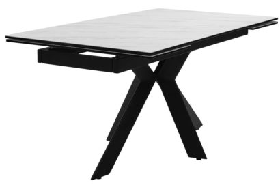 Стол BELLUNO 160 MARBLES KL-99 Белый мрамор матовый, итальянская керамика/ черный каркас — фото 6