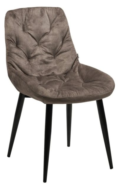 Стул VESTA PK6015-08 (VBP208) античный серо-бежевый, велюр / черный каркас — фото 1