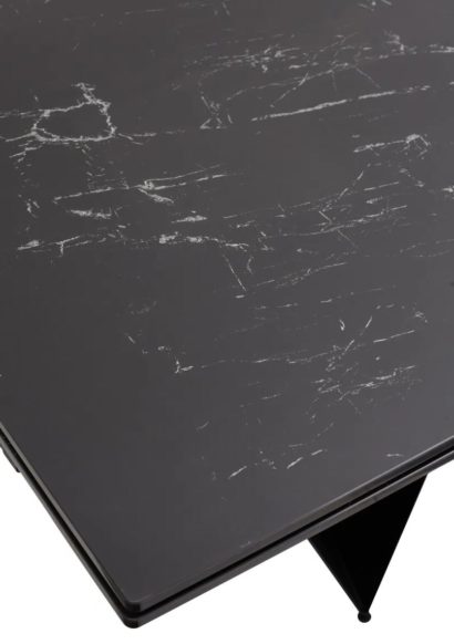 Стол RIETI 200 NERO KL-116 Черный мрамор матовый, итальянская керамика/ черный каркас — фото 7