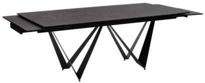 Стол RIETI 200 NERO KL-116 Черный мрамор матовый, итальянская керамика/ черный каркас — фото 3
