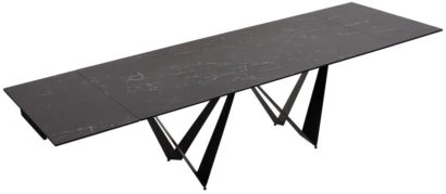 Стол RIETI 200 NERO KL-116 Черный мрамор матовый, итальянская керамика/ черный каркас — фото 10