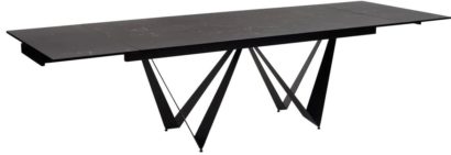 Стол RIETI 200 NERO KL-116 Черный мрамор матовый, итальянская керамика/ черный каркас — фото 2