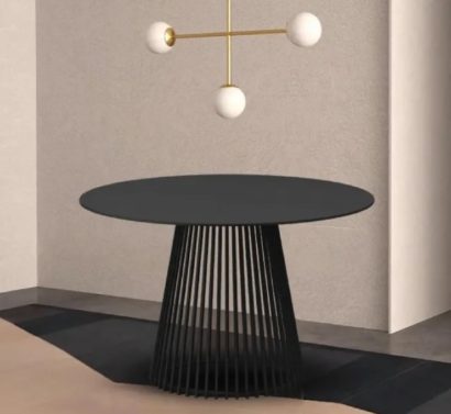 Стол ТЕРНИ (TERNI) 120 ЧЕРНЫЙ МРАМОР (MATT BLACK MARBLE SOLID CERAMIC), керамика/ ЧЕРНЫЙ, ®DISAUR — фото 5