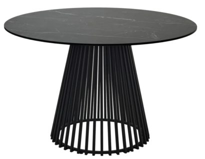 Стол ТЕРНИ (TERNI) 120 ЧЕРНЫЙ МРАМОР (MATT BLACK MARBLE SOLID CERAMIC), керамика/ ЧЕРНЫЙ, ®DISAUR — фото 1