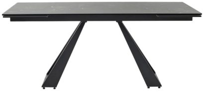 Стол FONDI 180 MARBLES NERO KL-116 Черный мрамор матовый, итальянская керамика/ черный каркас — фото 4