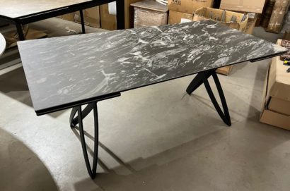 Стол PALERMO 180 TL-128 Испанская керамика черный контрастный мрамор / черный каркас — фото 3