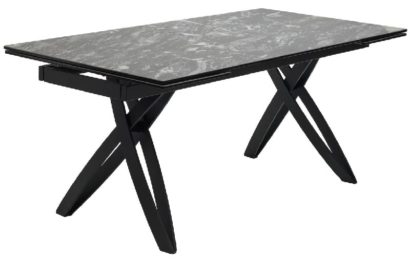 Стол PALERMO 180 TL-128 Испанская керамика черный контрастный мрамор / черный каркас — фото 1