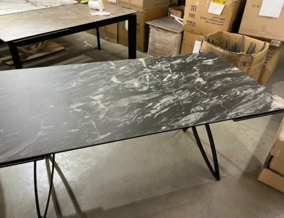 Стол PALERMO 180 TL-128 Испанская керамика черный контрастный мрамор / черный каркас — фото 2
