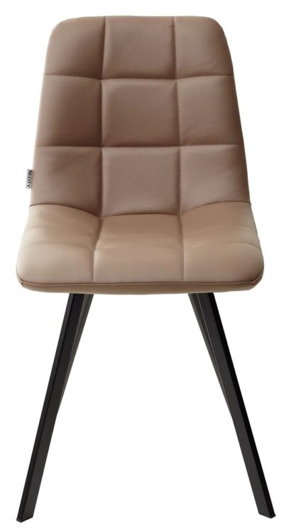 Стул CHILLI SQUARE HK017-31 серо-коричневый, PU/ черный каркас — фото 2