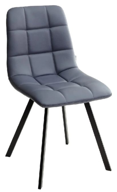Стул CHILLI SQUARE HK017-09 серо-черничный, PU/ черный каркас — фото 1