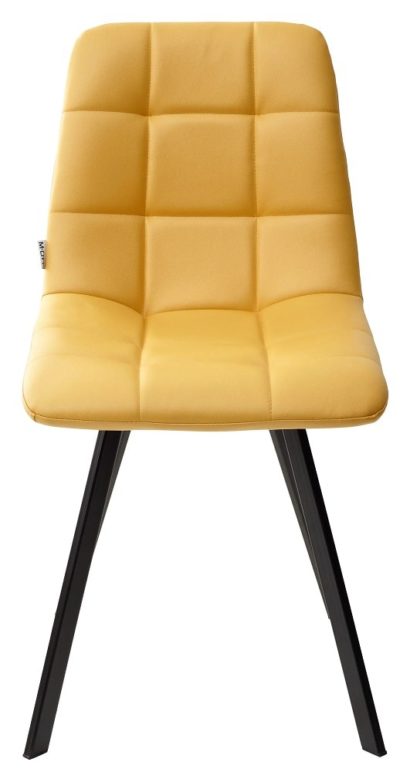 Стул CHILLI SQUARE HK017-19 глубокий желтый, PU/ черный каркас — фото 3