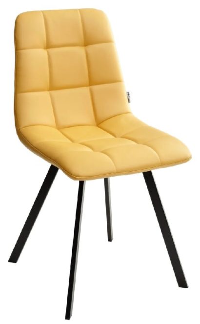 Стул CHILLI SQUARE HK017-19 глубокий желтый, PU/ черный каркас — фото 1