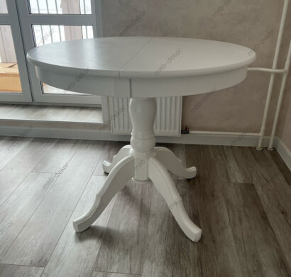 Стол Круглый (Белый/массив березы, МДФ, Шпон) — фото 8