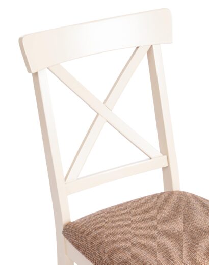 Стул Гольфи 2/ Golfi 2 дерево гевея, 45*51*94, ivory white, ткань кор.-зол. (1505-9) — фото 8