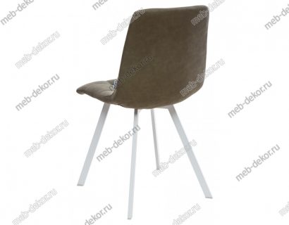 СТУЛ CHILLI SQUARE RU-04 ЭКОКОЖА ХАКИ, PU/ БЕЛЫЙ КАРКАС — фото 3
