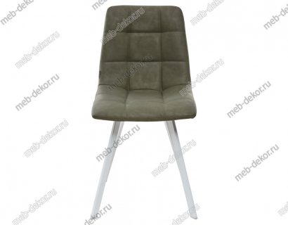 СТУЛ CHILLI SQUARE RU-04 ЭКОКОЖА ХАКИ, PU/ БЕЛЫЙ КАРКАС — фото 2