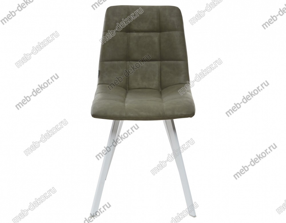 СТУЛ CHILLI SQUARE RU-04 ЭКОКОЖА ХАКИ, PU/ БЕЛЫЙ КАРКАС