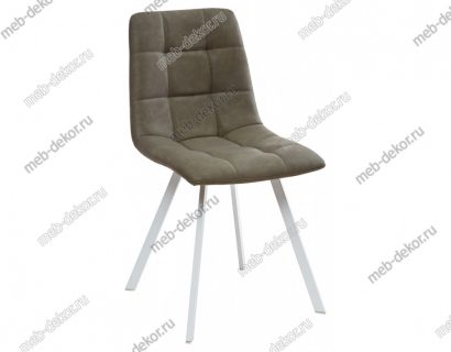 СТУЛ CHILLI SQUARE RU-04 ЭКОКОЖА ХАКИ, PU/ БЕЛЫЙ КАРКАС — фото 1