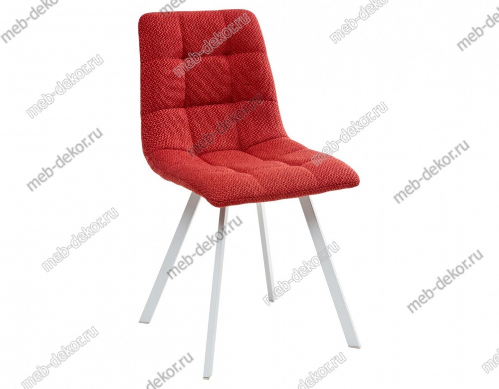 СТУЛ CHILLI SQUARE TRF-04 КРАСНЫЙ, ТКАНЬ/ БЕЛЫЙ КАРКАС