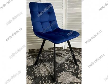 Стул CHILLI SQUARE BLUVEL86 NAVY BLUE, велюр — фото 1
