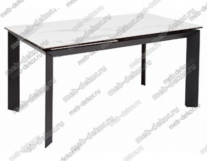 СТОЛ CREMONA 160 HIGH GLOSS STATUARIO БЕЛЫЙ МРАМОР ГЛЯНЦЕВЫЙ, КЕРАМИКА/ ЧЕРНЫЙ КАРКАС — фото 5