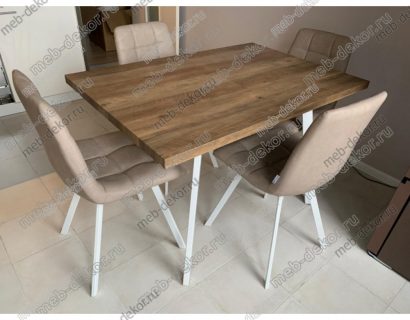 СТУЛ CHILLI SQUARE RU-09 СЕРО-БЕЖЕВЫЙ ВИНТАЖ, PU/ БЕЛЫЙ — фото 6