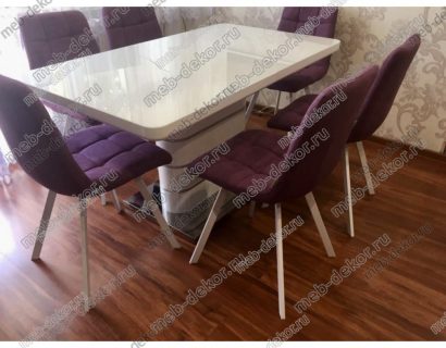 Стул CHILLI SQUARE UF860-15B сияющая орхидея, ткань/ белый каркас — фото 3