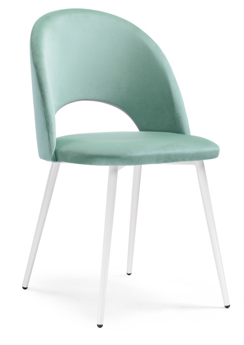 Стул на металлокаркасе Ирре confetti aquamarine / белый глянец