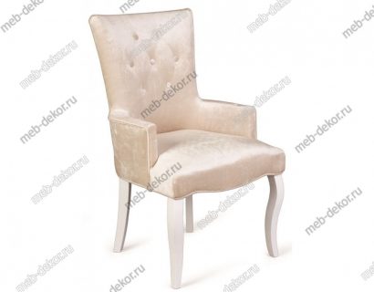 Кресло Виктория (эмаль белая / 30 - бежевый) — фото 1