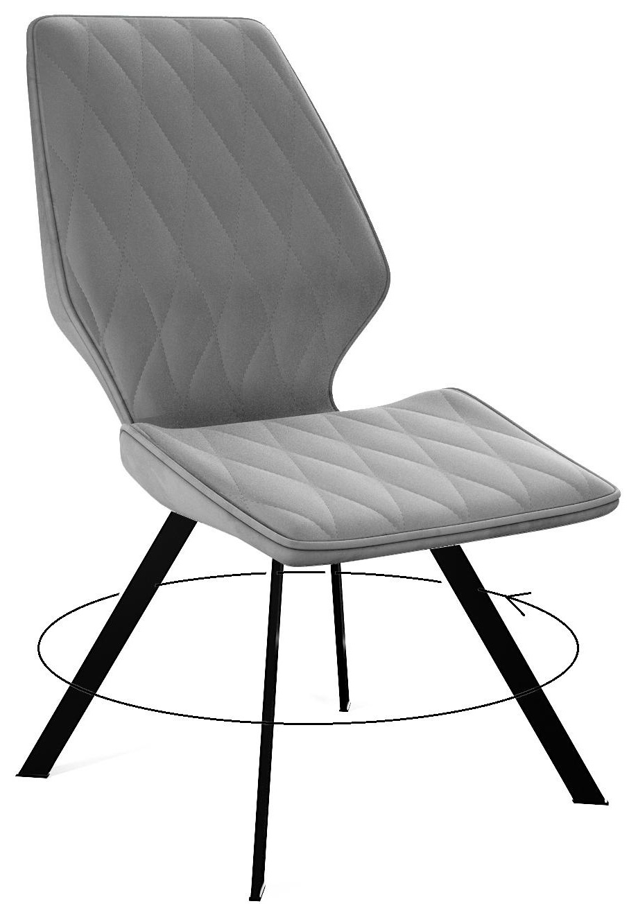 Стул DikLine 243 B22 GREY поворотный/ ножки черные