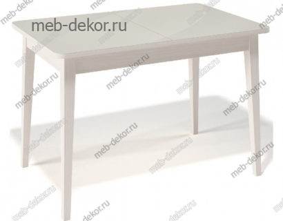 Стол обеденный стеклянный 1100М крем/стекло крем глянец — фото 1