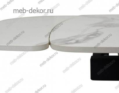 Стол ALATRI 120 SINTERED STONE GLOSS STATUARIO WHITE / BLACK — фото 3