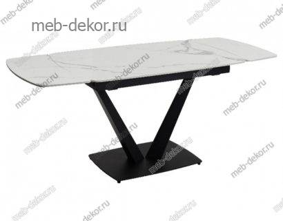 Стол ALATRI 120 SINTERED STONE GLOSS STATUARIO WHITE / BLACK — фото 5