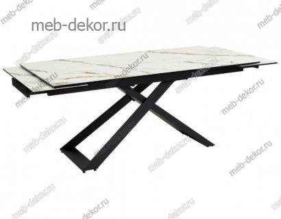 Стол LIVORNO 180 KL-188 Контрастный мрамор матовый, итальянская керамика/ черный каркас — фото 2